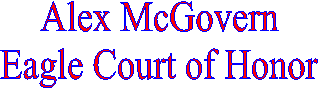 Alex McGovern
Eagle Court of Honor